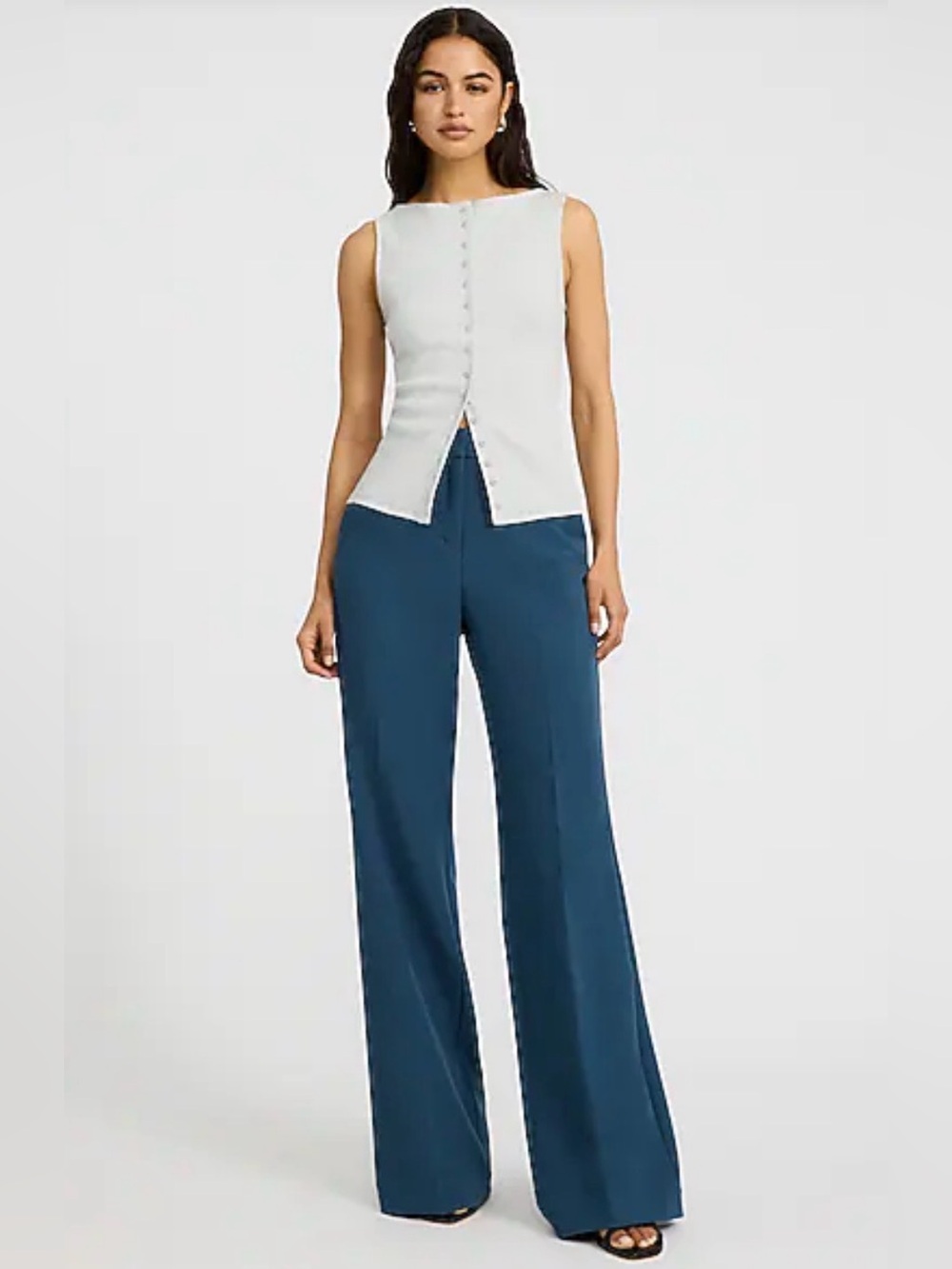 Express Editor Signature Stretch High Waisted Flare Trouser - Picture 9 of 10